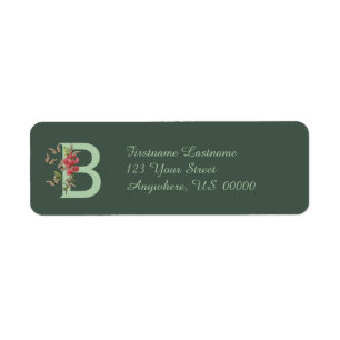 Butterflies Monogram Initial B Return Address 
