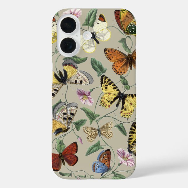 Butterflies & Moths Nature Illustration Collection Case-Mate iPhone Case (Back)