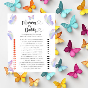 Butterflies - mummy or daddy baby shower game