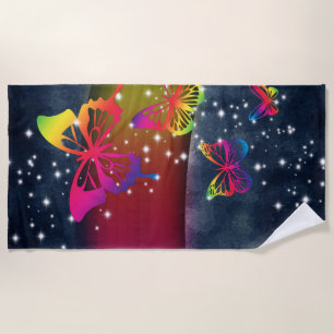 Butterflies n Rainbows Beach Towel
