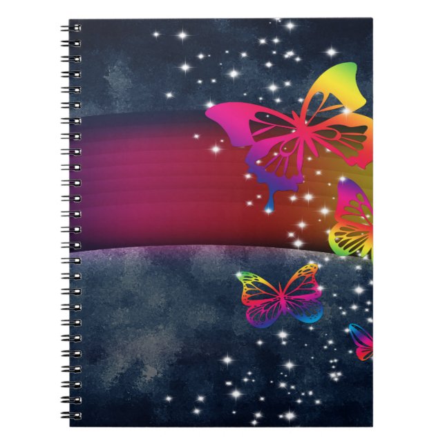 Butterflies n Rainbows Spiral Notebook (Front)