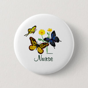 Butterflies Nurse 6 Cm Round Badge