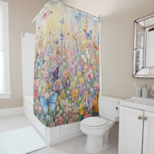 Butterflies of Paradise – A Colourful Wildflower  Shower Curtain