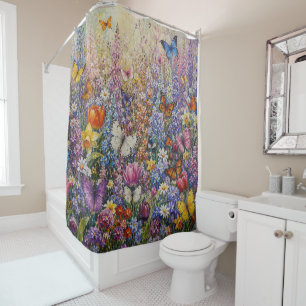 Butterflies of Paradise – A Colourful Wildflower  Shower Curtain