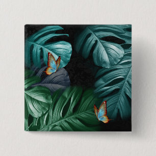 Butterflies of Paradise/Tropical Turquoise Splash 15 Cm Square Badge