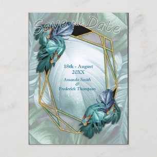 Butterflies of Paradise/Tropical Turquoise Splash Announcement Postcard