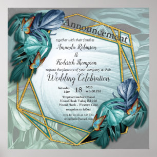 Butterflies of Paradise/Tropical Turquoise Splash Poster