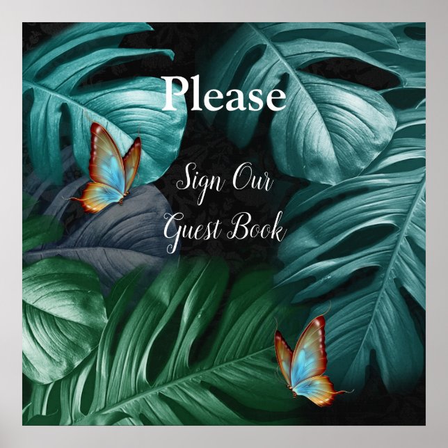 Butterflies of Paradise/Tropical Turquoise Splash Poster (Front)