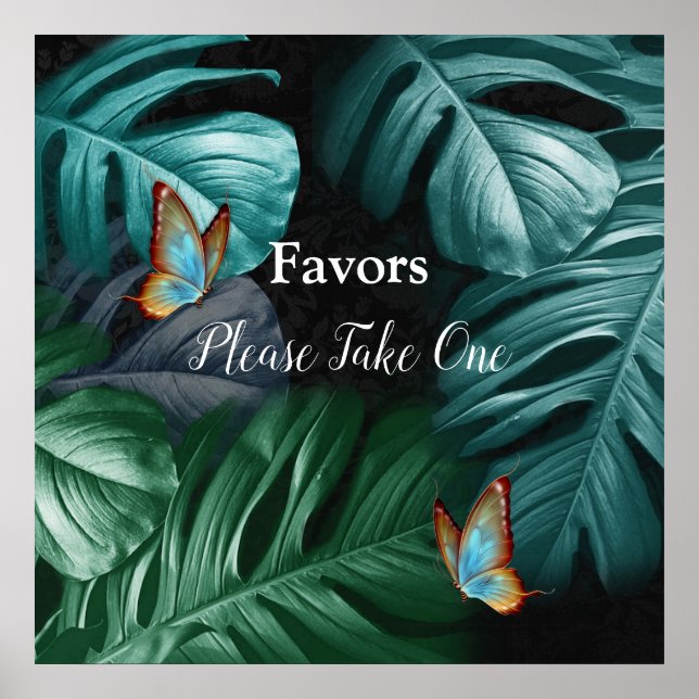 Butterflies of Paradise/Tropical Turquoise Splash Poster (Front)