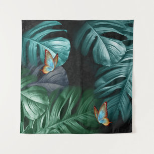 Butterflies of Paradise Tropical Turquoise Splash Tapestry