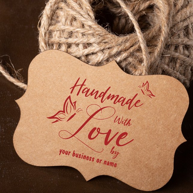 Butterflies on a Handmade with Love Quote Rubber Stamp (Creator Uploaded)