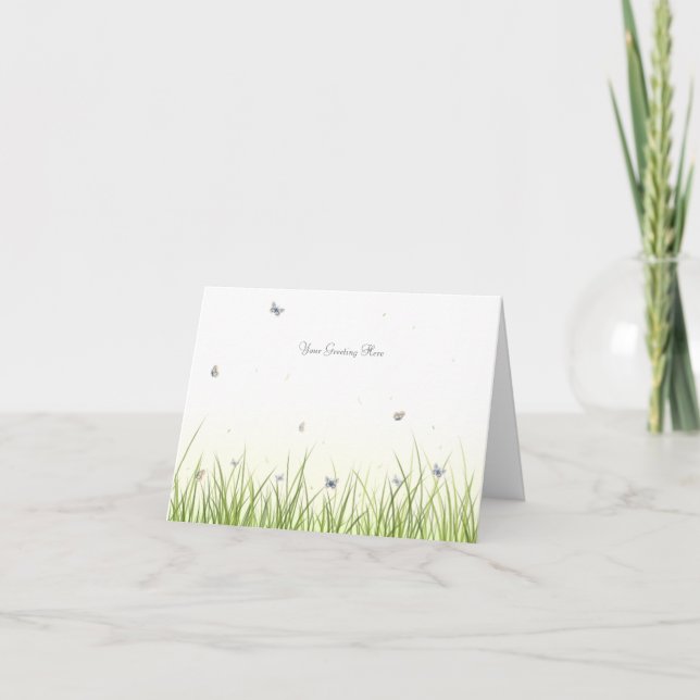 Butterflies on a Sunny Day Pretty Personalised Note Card (Front)