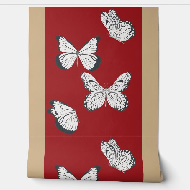 Butterflies on a  wallpaper (Unrolling)