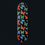Butterflies on Black & Name or Text Skateboard<br><div class="desc">Stand out with this unique butterflies on black print skateboard. Complete with your name or text.</div>