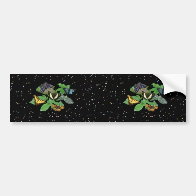 Butterflies on Leaves Bumper Sticker (Front)