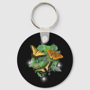 Butterflies on Leaves Key Ring