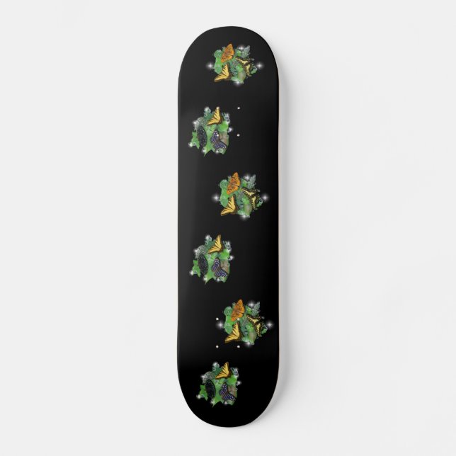 Butterflies on Leaves Skateboard (Front)