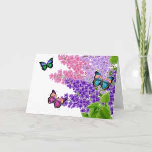Butterflies on Lilacs Greeting Card