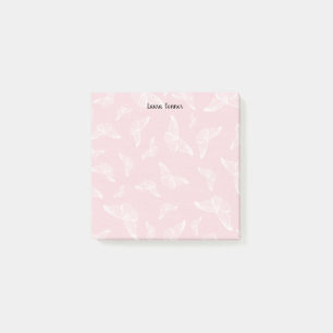 Butterflies on Pink Post-it Notes