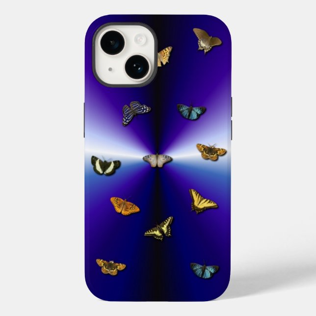 Butterflies on purple rainbow Case-Mate iPhone case (Back)