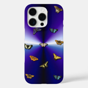 Butterflies on purple rainbow iPhone 16 pro case