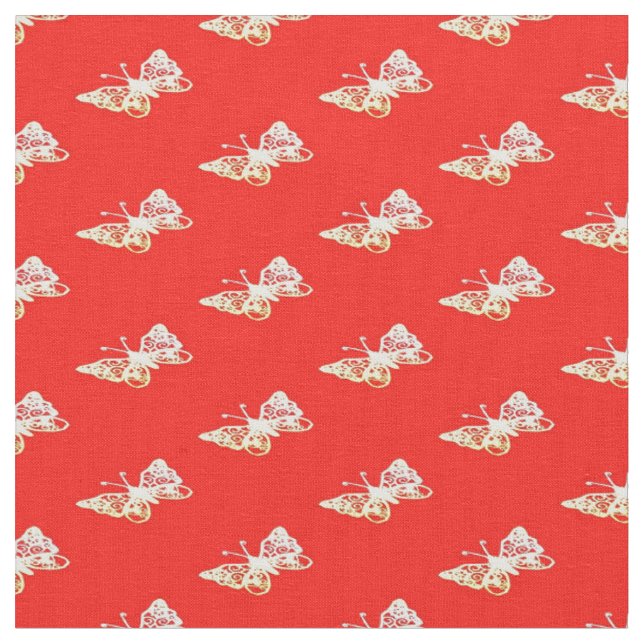 Butterflies on red fabric (Close Up)