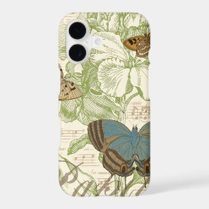 Butterflies on Sheet Music with Floral Design