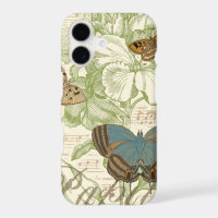 Butterflies on Sheet Music with Floral Design