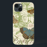 Butterflies on Sheet Music with Floral Design iPhone 13 Case<br><div class="desc">A green floral design and sheet music serves as the background to a trio of butterflies in this piece by Vision Studio. The French word for butterfly, papillon, is emblazoned at the bottom of the piece as well. If you have a strong love of butterflies, nature, or just like surrounding...</div>