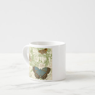 Butterflies on Sheet Music with Floral Design Espresso Cup