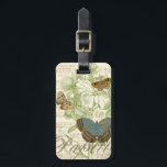 Butterflies on Sheet Music with Floral Design Luggage Tag<br><div class="desc">A green floral design and sheet music serves as the background to a trio of butterflies in this piece by Vision Studio. The French word for butterfly, papillon, is emblazoned at the bottom of the piece as well. If you have a strong love of butterflies, nature, or just like surrounding...</div>