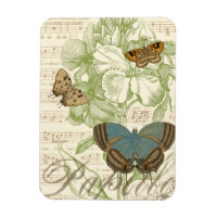 Butterflies on Sheet Music with Floral Design