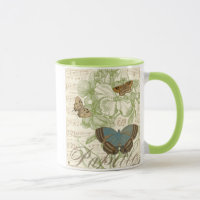 Butterflies on Sheet Music with Floral Design