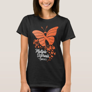 Butterflies & Orange Ribbon Multiple Sclerosis Awa T-Shirt