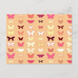 Butterflies, orange, yellow and coral postcard