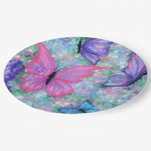 Butterflies Paper Plates (Angled)