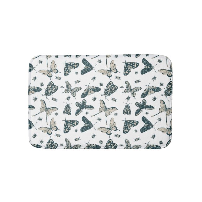 Butterflies Pattern Bath Mat (Front)