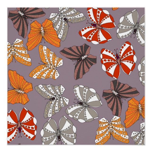 Butterflies Pattern Poster (Front)