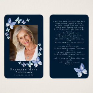Butterflies Photo Funeral Memorial Prayer Card