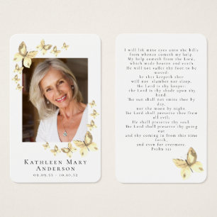 Butterflies Photo Funeral Memorial Prayer Card