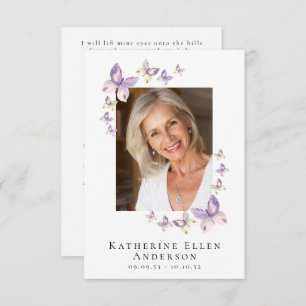 Butterflies Photo Funeral Memorial Prayer Card