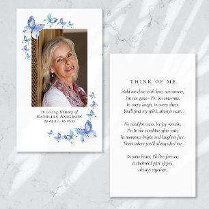 Butterflies Photo Memorial Prayer Card