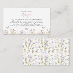 Butterflies Pink Floral Please Bring A Recipe Enclosure Card