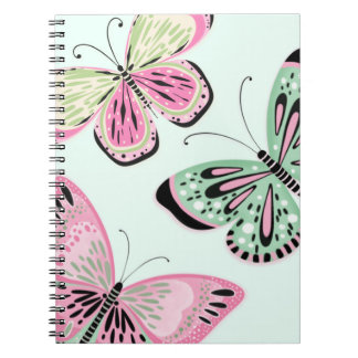 Butterflies Pinks and Greens Notebook