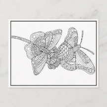 Butterflies Postcard Design - Colouring Card