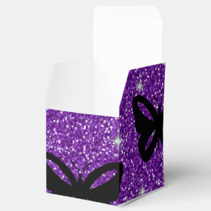 Butterflies Purple Glitter Fly Insect Animals Favour Box