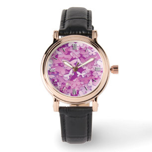 Butterflies, purple, lavender, pink watch