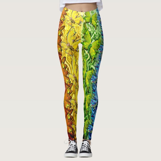 Butterflies Rainbow Leggings (Front)