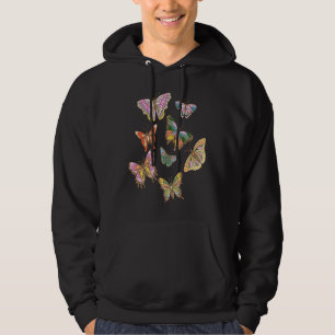 Butterflies Retro Aesthetic Trend Preppy Teen Girl Hoodie