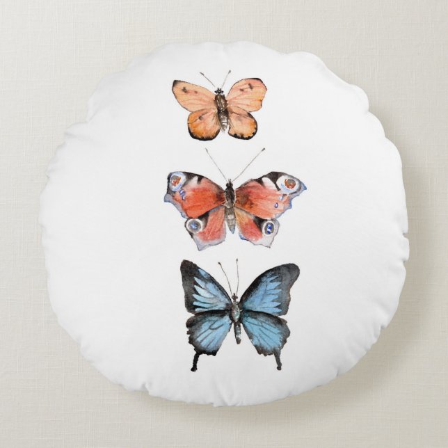 Butterflies Round Cushion (Front)